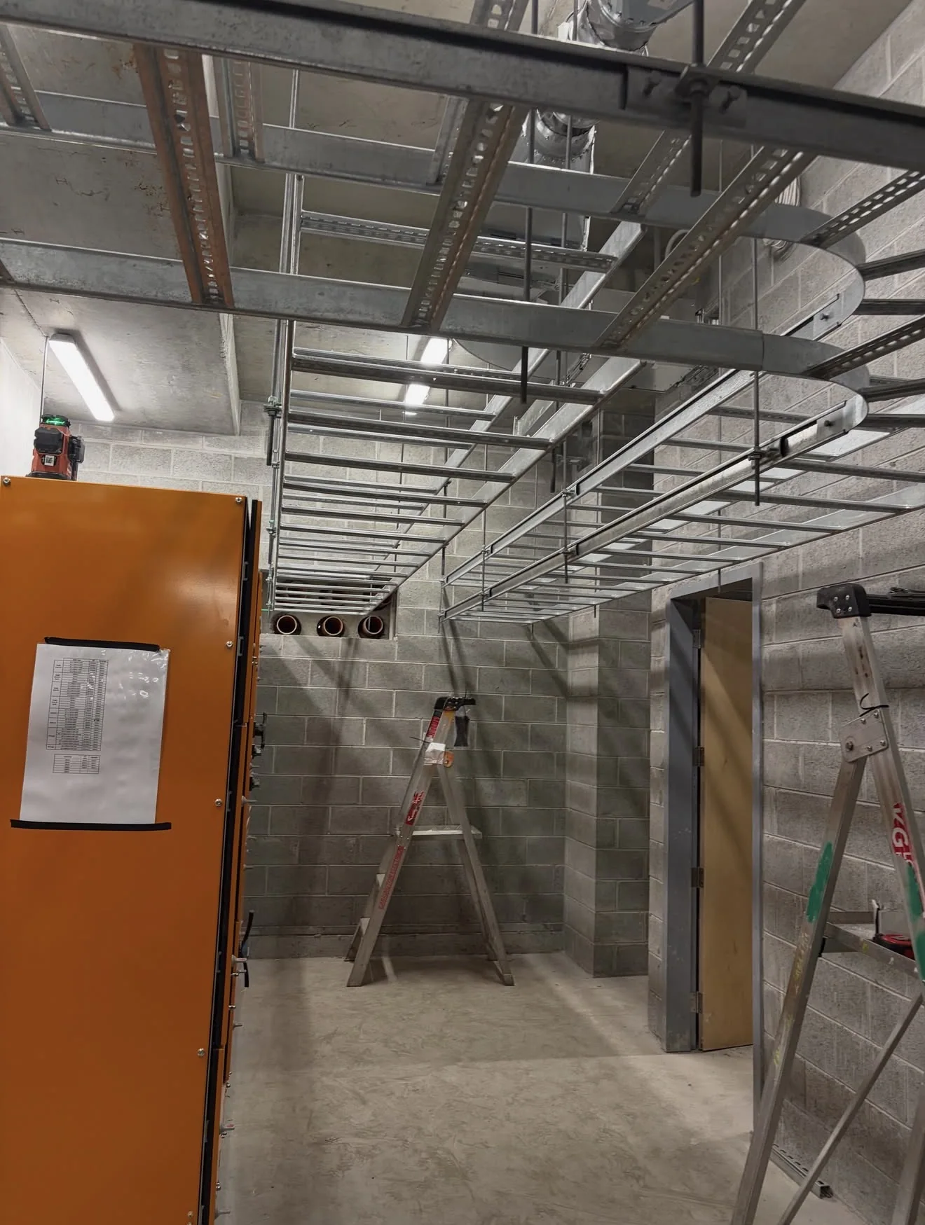 Commercial cable tray installation