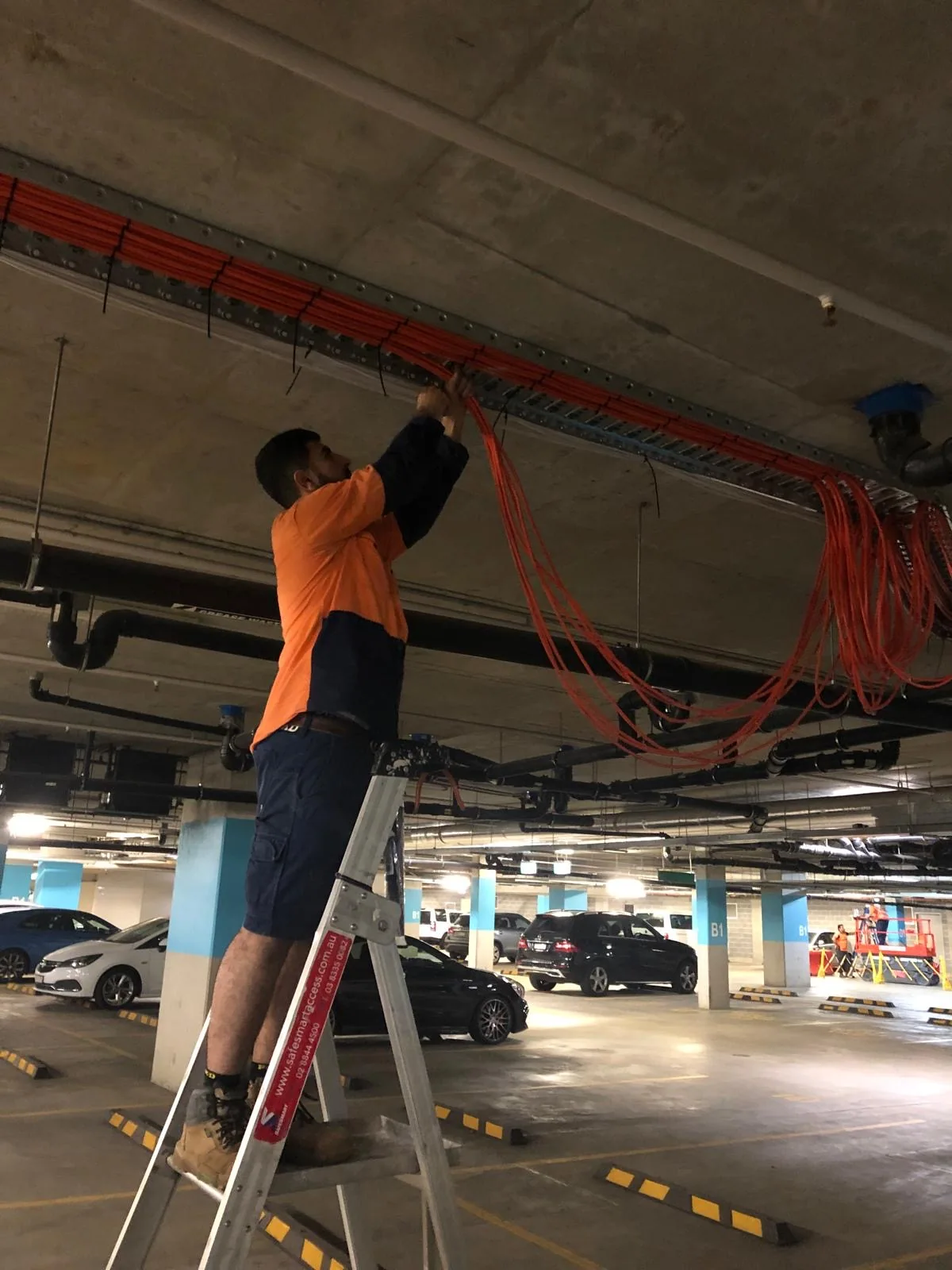 Car park cable installation
