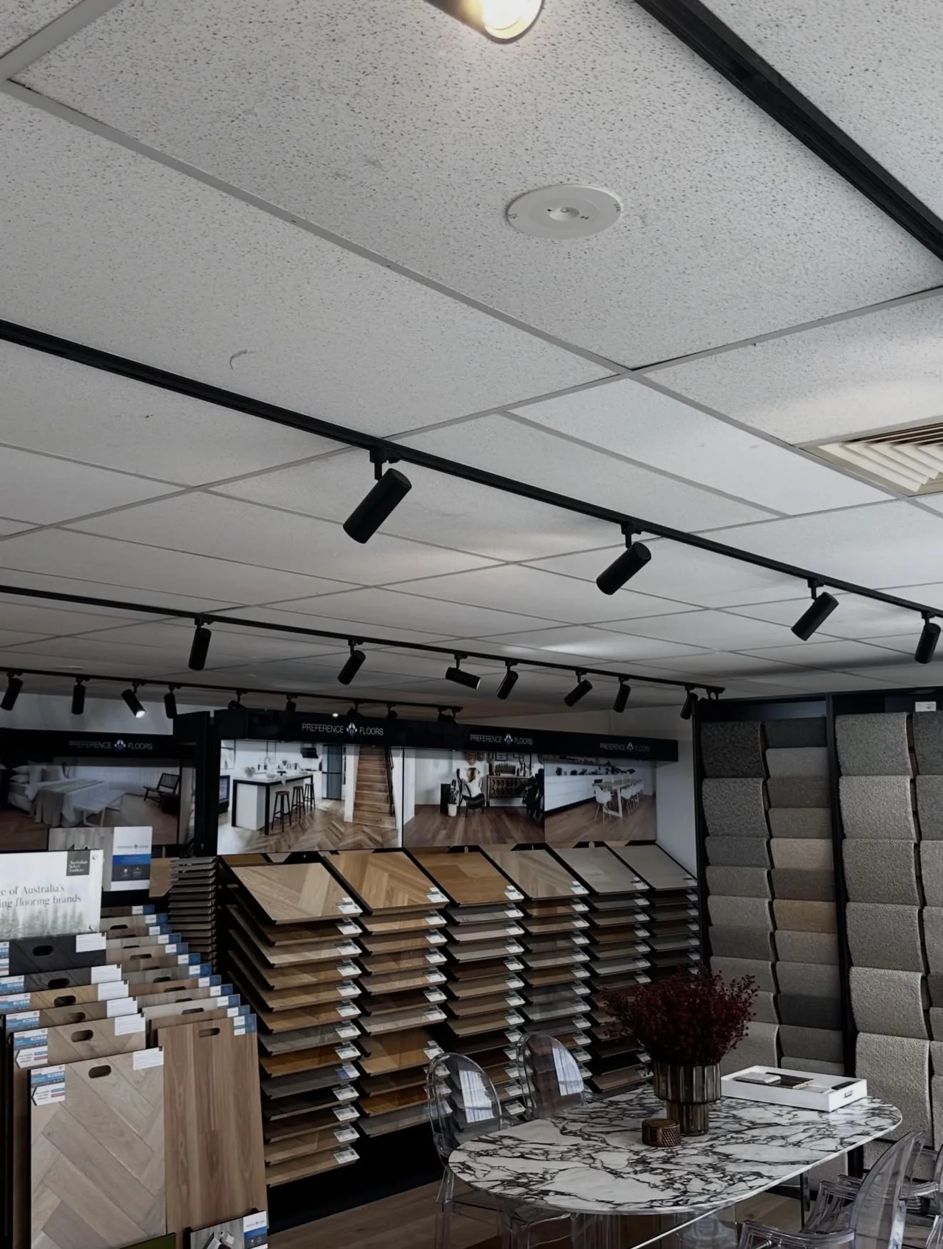 Showroom track lighting